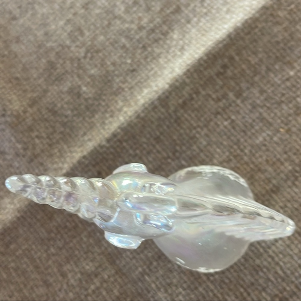 Iridescent glass unicorn head and neck double sided - Picture 3 of 4
